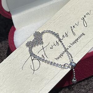 Bague ajustable en argent pur S925, style palais, design simple vintage en forme de cœur, avec dentelle d'amour de niche - Product Image 5