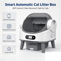 Selbstreinigende Katzentoilette Elektronische Freihändige Smarte Roboter-App-Steuerung & Sicherer Einklemmschutz mit Sicherheitssensoren & Einlage für Katzen