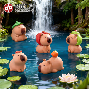 Figurine miniature de capybara en résine, ornement mignon d'animal, décoration de bureau, décoration de la maison - Product Image 4