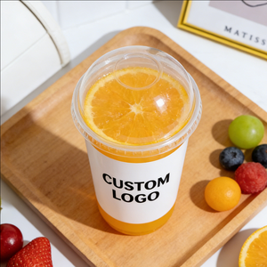 Gobelets en plastique PET transparents pour jus, 12 oz, jetables, vente en gros - Product Image 1