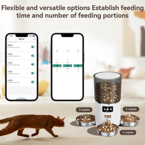 Mangeoire automatique pour animaux de compagnie contrôlée par WiFi 6L Distributeur de repas en plastique en acier inoxydable à piles écologique multi-bols pour chiens - Product Image 6