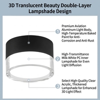 Plafonnier LED encastré sans découpe, double couvercle en acrylique, boîtier en aluminium, pour couloir intérieur et salon