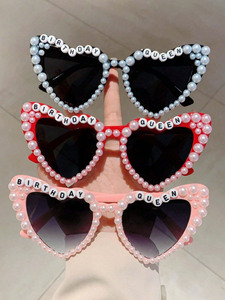 Lunettes lumineuses en forme de cœur pour la reine des anniversaires, décorations de fête de bachelorette, accessoires photo de mariage, enterrement de vie de jeune fille - Product Image 6