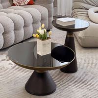 Table basse cloche en verre trempé, style antique, avec base en bois massif, pour chambre à coucher, en promotion, prix de gros