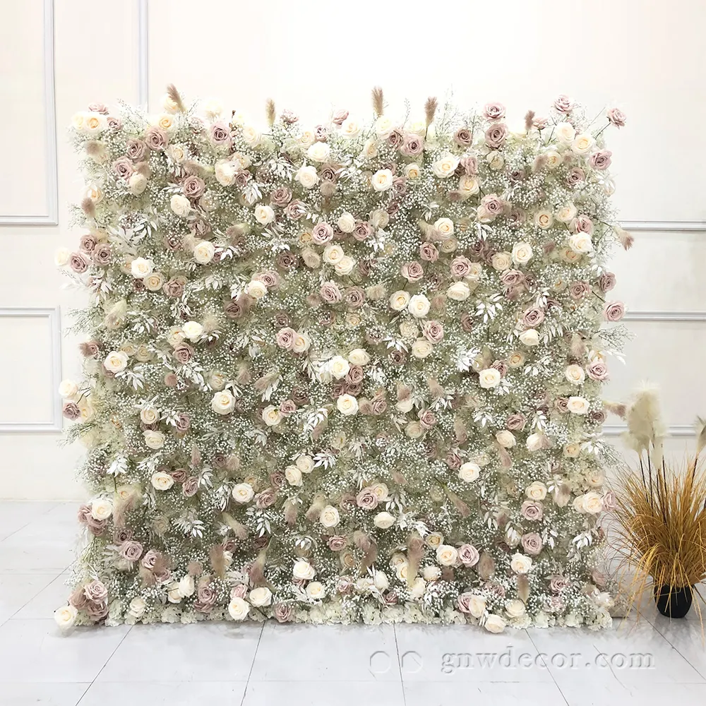 GNW Baby Breath Flower Wall Hydrangea Flowers Wall for Holiday Wall Decor Photo Background Backdrop Floral Arrangement