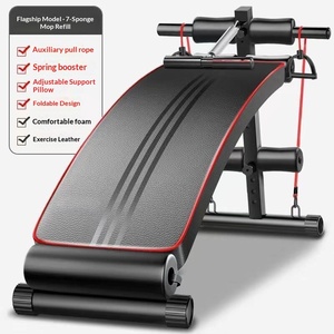 Banc de musculation moderne pliable avec cadre en acier et revêtement en cuir, équipement de fitness pour sit-ups, utilisation à domicile, planche d'exercices abdominaux pour hommes - Product Image 4