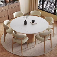 Table à manger rétro française en bois massif 6 places avec quatre chaises, combinaison haut de gamme, simple, pour appartement ou villa, pliable, écologique