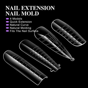 96 pièces de formes à <span class=keywords><strong>ongles</strong></span> en <span class=keywords><strong>gel</strong></span> à construction rapide, 4 modèles, pour extension complète des doigts, capsules d'<span class=keywords><strong>ongles</strong></span> en <span class=keywords><strong>gel</strong></span> - Product Image 2