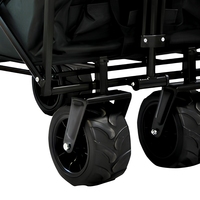 Chariot utilitaire pliable à quatre roues, chariot de camping, chariot à roulettes, cadre en acier, tissu Oxford, transport pour la plage et le jardin