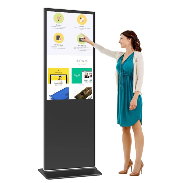 AI-Promoted Smart Kiosk Floor Standing Screen 55 65 75 Inch Vertical LCD Advertising Display AI Digital Signage Totem