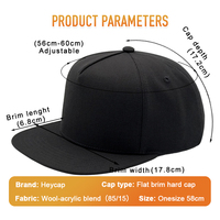 Gorra de Béisbol Plana con Visera, Forro Interior de Lana Heycap, Logotipo de Moda Personalizado, Aceptamos Personalización, Gorra Deportiva para Hombre
