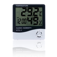 Hygromètre numérique LCD pour cils, thermomètre, station météo avec horloge, intérieur/extérieur, maison