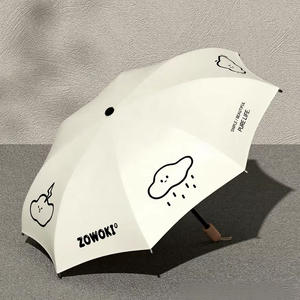 <span class=keywords><strong>Parapluie</strong></span> pliant 3 volets coupe-vent en acier à 8 baleines, grand format 100 cm, léger 220g, pour femme, protection soleil et pluie - Product Image 1