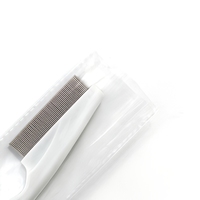 Peigne de nettoyage pour poils d'animaux à dents fines en acier inoxydable, avec poignée antidérapante, pour l'élimination des poils