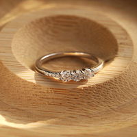Bague de fiançailles en argent sterling S925 de qualité supérieure avec trois pierres en moissanite couleur D VVS pour femme, cadeau de mariage, bijoux en gros