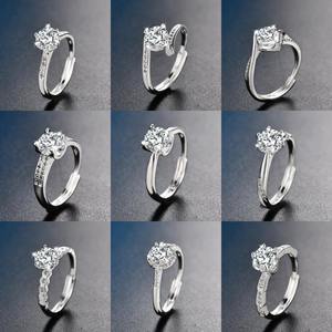 Anillos de Compromiso de Lujo 2025, Color Plateado, Ajustables, con Circonitas Brillantes, para Mujer - Product Image 5