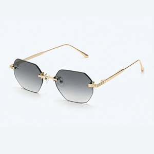 Lunettes de soleil sans monture Lmamba Vintage Polygon, <span class=keywords><strong>verres</strong></span> dégradés UV400 de haute qualité, logo personnalisé, pour hommes et femmes - Product Image 1