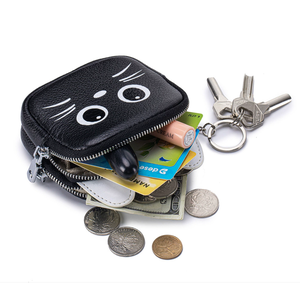 Nouveau Portefeuille en Cuir à Double Fermeture Éclair avec Motif Chat Mignon, Mini Porte-Monnaie, Porte-Clés, Sac de Rangement, Sac à Rouge à Lèvres Tendance - Product Image 3