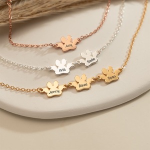 SongYi DIY Paw Print Nom <span class=keywords><strong>Bracelet</strong></span> Personnaliser Pattes <span class=keywords><strong>De</strong></span> <span class=keywords><strong>Chien</strong></span> En Acier Inoxydable Bracelets Personnalisés - Product Image 5