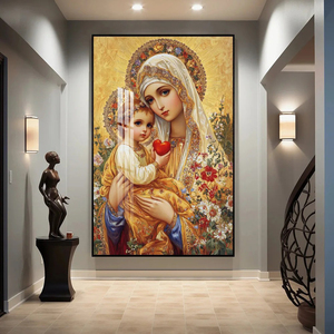 Trang chủ phòng trang trí Retro Jesus Áp phích Christ pha lê sứ bức tranh Công Giáo Christian thánh tim hình ảnh Jesus tường nghệ thuật làm việc - Product Image 2