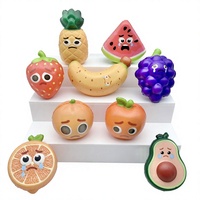 Jouet anti-stress créatif en PU à rebond lent, en forme de fruit de dessin animé, à presser et décompresser, vente en gros directe d'usine