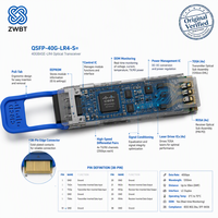 Modul Cisco QSFP-40G-LR4-S 40GBASE-ELR4 QSFP+ Modul Transceiver Optik 1310nm 20km Duplex LC/UPC SMF Modul QSFP+