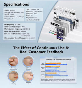 W05X4 8 en 1 Analizador de piel <span class=keywords><strong>Co2</strong></span> Oxígeno Burbuja Estiramiento DE LA PIEL Microdermoabrasión Hidrodermoabrasión Máquina facial - Product Image 4