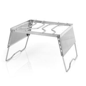 Outdoor Windproof Camping Pot Stand Portable Stainless Steel Burner Bracket <b>BBQ</b> Grill Support With Wind Shield - Product Image 3