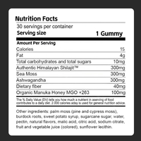 ACORN Honey Flavor Himalayan Shilajit Resin Gummy Supplément Boost Energy 3 en 1 Gummies Santé