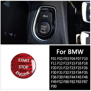 Carbon Fiber Start Stop <b>Push</b> <b>Button</b> Engine Ignition <b>Switch</b> Protective Sticker for BMW F10 F20 F15 F21 F32 F36 F02 F11 F90 F48 - Product Image 2