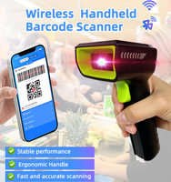 Escáner de Código de Barras Portátil W33 1D 2D USB COM Inalámbrico/Alámbrico, Lector de Códigos QR con Base para Captura de Datos de Inventario