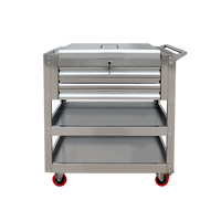 Chariot professionnel en acier inoxydable de nouveau design Chariot à outils de fosse à 5 tiroirs Armoire à outils robuste