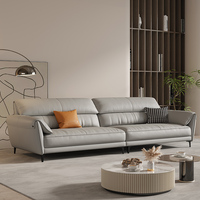 Italienische moderne minimalist ische Rindsleder Echt leder Soft Sofa Set Einfacher Luxus für kleine Wohnung für Wohnzimmer
