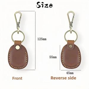 Custom Keychain Engraved Case, Personalized Leather Key Ring Tracker Cover, Protective <b>Pack</b> Pocket Holder for Small <b>Cards</b> - Product Image 6