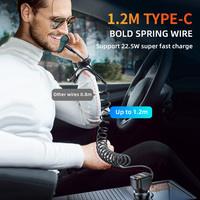 3 in 1 Pengisi Daya Mobil Baru 65W Layar LED PD USB-C 3.1A Kabel Pengisian Cepat untuk iPhone Micro Type-C Ponsel Android Output 35W 65W