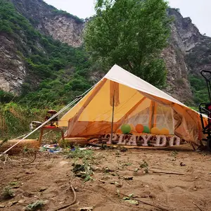 Tenda a campana da campeggio di lusso in tela di cotone impermeabile impermeabile per esterno in tela di cotone