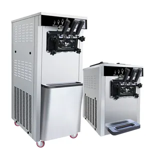 2023 Hot SaleCooled Floor Model Soft Serve Ice Cream Machine With 2 Hoppers And 3 Dispensers