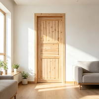 Porte de chambre en bois de sapin massif brut non traité, en gros pour importateurs étrangers