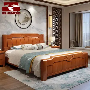 Su misura in legno massello albergo telaio del letto di stoccaggio doppio matrimonio letto camera da letto mobili camera da letto set