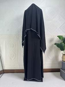 Nieuwste Groothandel Kalkoen Dubai Bescheiden Jurk <span class=keywords><strong>3</strong></span> Stuks Abaya Met Edge Vrouwen Moslim Jurk Casual Jazz Crêpe Kimono Open Abaya Set - Product Image 5