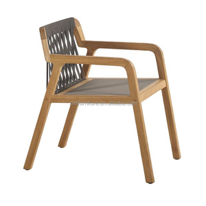 Ensemble de salle à manger d'extérieur haut de gamme en teck épaissi, mobilier de jardin moderne de luxe pour projets d'aménagement paysager immobiliers - Product Image 2