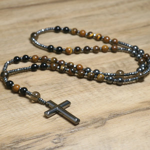 Collane <span class=keywords><strong>con</strong></span> <span class=keywords><strong>rosario</strong></span> in pietra naturale in onice naturale ematite <span class=keywords><strong>con</strong></span> perline di meditazione cattolica gioielli <span class=keywords><strong>con</strong></span> croce Cristo ciondolo <span class=keywords><strong>collana</strong></span> da uomo - Product Image 1