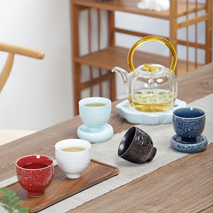 ถ้วยชาคุนฟู ถ้วยชาพอร์ซเลนทรงกลม สำหรับพิธีชงชา ชุดของขวัญ - Product Image 4