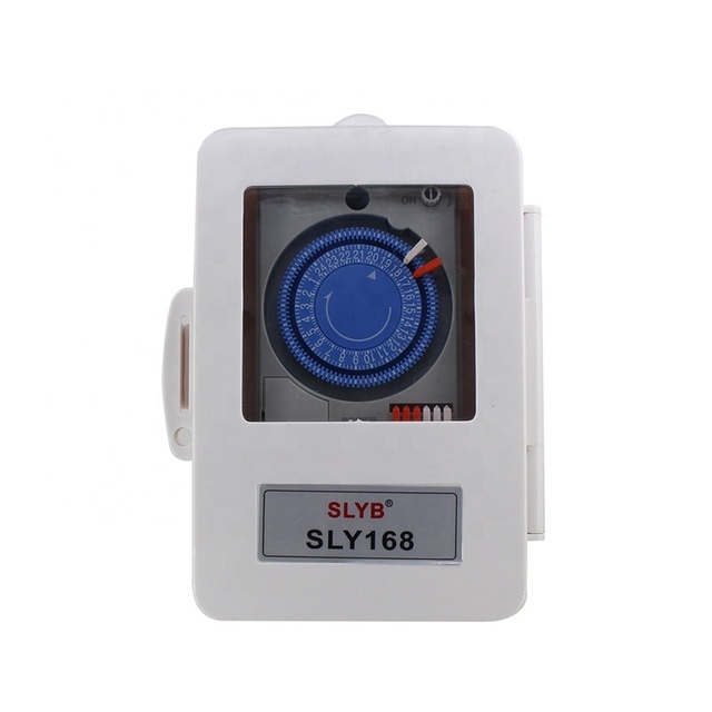 24Hour Auto 220V IP53 15A Waterproof Analog Weekly Rotary Electric Time Control Switch SLY168 Smart Quartz Motor 300h Backup