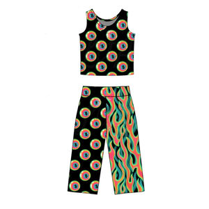 GSPO2296 Conjunto de Ropa para Niña Pequeña con Estampado de Borlas Coloridas, Venta al por Mayor, Manga Corta - Product Image 6