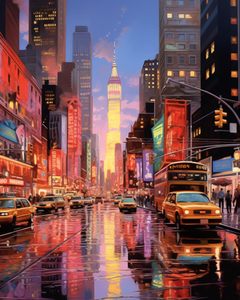 SONGWOOART <span class=keywords><strong>Peinture</strong></span> sur toile à numéros pour adultes, paysage de rue de <span class=keywords><strong>New</strong></span> <span class=keywords><strong>York</strong></span>, kit de <span class=keywords><strong>peinture</strong></span> DIY avec pinceaux - Product Image 2