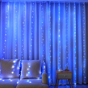 Outdoor Christmas 100 Led 8 Function USB Remote <strong>Copper</strong> <strong>Wire</strong> Window Icicle Curtain <strong>Light</strong> for Wedding Party Hotel Hall Decoration - Product Image 4