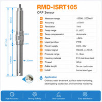 Sensor ORP Digital RS485 Elektroda Redoks Baja Tahan Karat 316 IP68 OEM -2000...2000mV Menara Pendingin Cairan Pusat Data