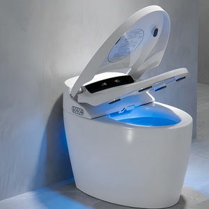 Toilette intelligente haut de gamme sans réservoir avec capteur au pied, chasse d'eau automatique, siège de bidet chauffant, lumière de nuit LED, pour salle de bain et hygiène. - Product Image 5