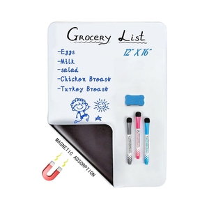 Tableau blanc magnétique pour réfrigérateur avec marqueurs effaceurs Organisateur effaçable à sec Planificateur pour <span class=keywords><strong>cuisine</strong></span> Liste d'achats Comprend 1 gomme 3 marqueurs - Product Image 1